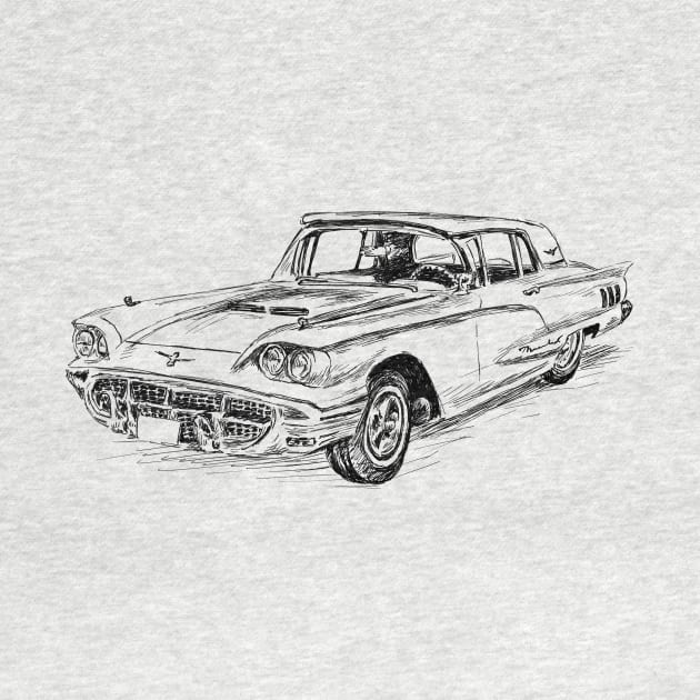 Antique Ford Thunderbird Car by rachelsfinelines